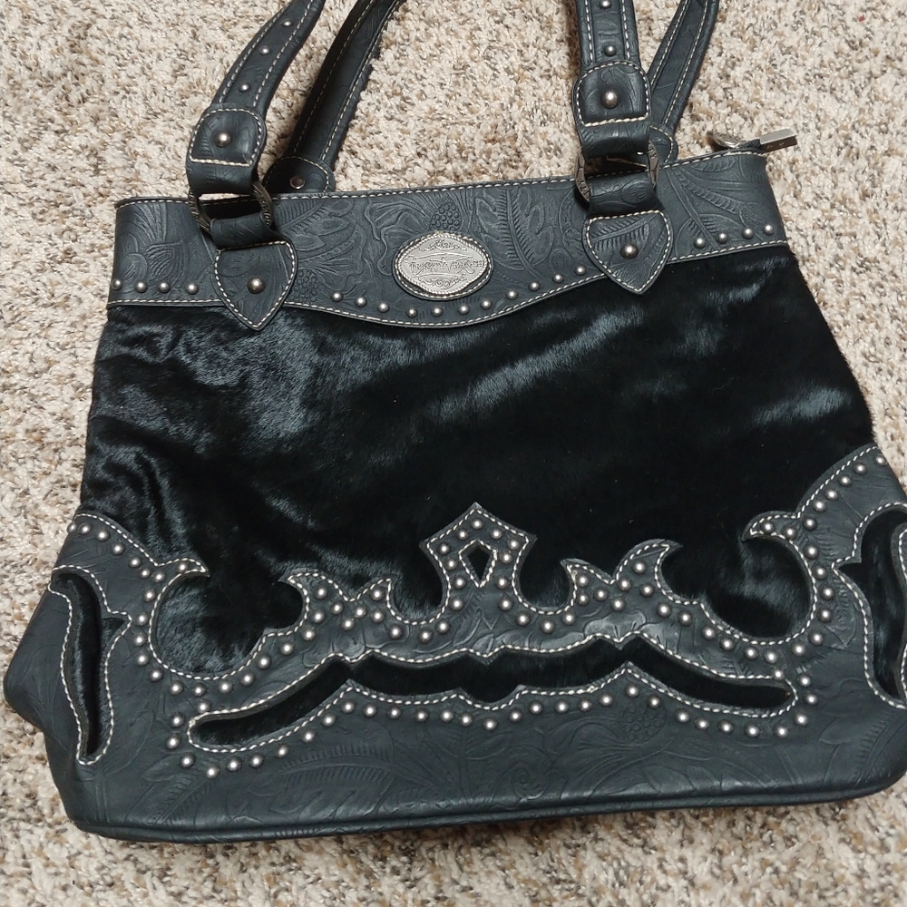 Black leather purse
